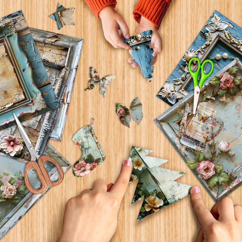 EAMOTOL 6 x 6 In Scrapbook Paper Pad Cardstock,24 Sheets Garden Pattern Design Floral Decorative Decoupage for Photo Album Card Making Folded Supplies Gift Wrapping Junk Journals DIY Crafts - Image 5